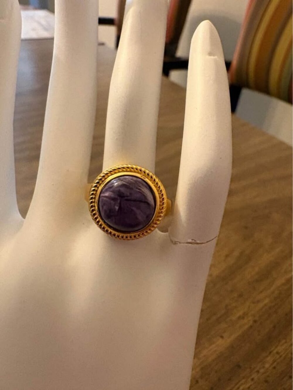 Sterling Silver Charoite Ring Size 6
